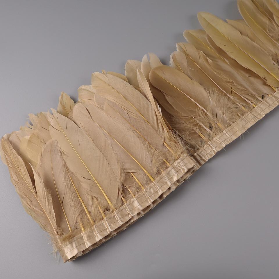 2M Natural Dyed Goose Feather Trims Real Geese Duck Feathers Fringe Ribbons For Handmade Crafts Pumas Wedding Accessories