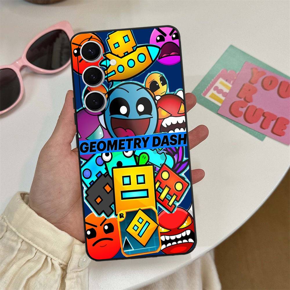 Game Geometry Dash Phone Case For Samsung S 24 Fe 25 Ultra Plus 20 Lite 21 30 22 23 24 22 Ultra 5G Fundas