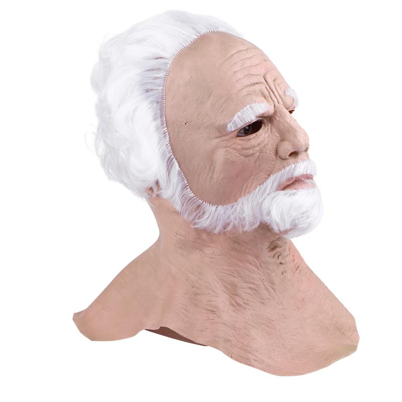 1 kus Halloweenská dekorace Pánská maska na celou hlavu Realistická silikonová maska dědečka Simulační potřeby Párty Cosplay rekvizity
