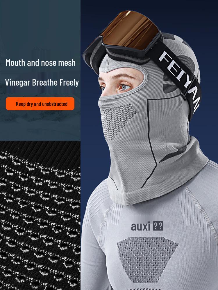 Men's Winter Cycling & Skiing Face Mask: Breathable, Windproof, Warm Neck Gaiter for Mountaineering, Fishing, and Motorcycle Rides.
