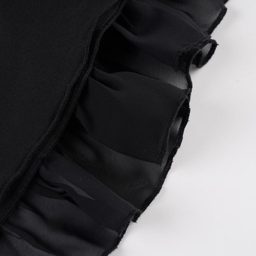 Spring/Summer Ballet Style High Waist Black Lace A-line Skirt for Women