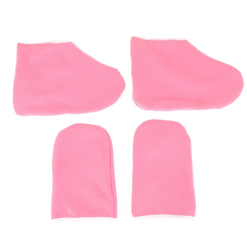 1Pair Paraffin Wax Waxed Cotton Footmuffs Booties Hydrating Mask Spa Moisturizing Socks Gloves Covers Bath Liners