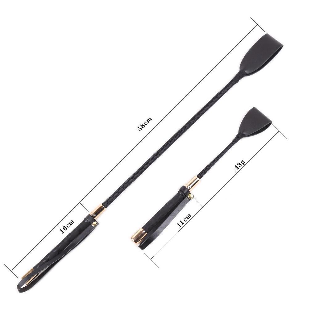 30-60CM Black PU Leather Spanking Paddle Long Whip Flirting BDSM Flogger Sex Toys For Woman G Spot Sex Shop