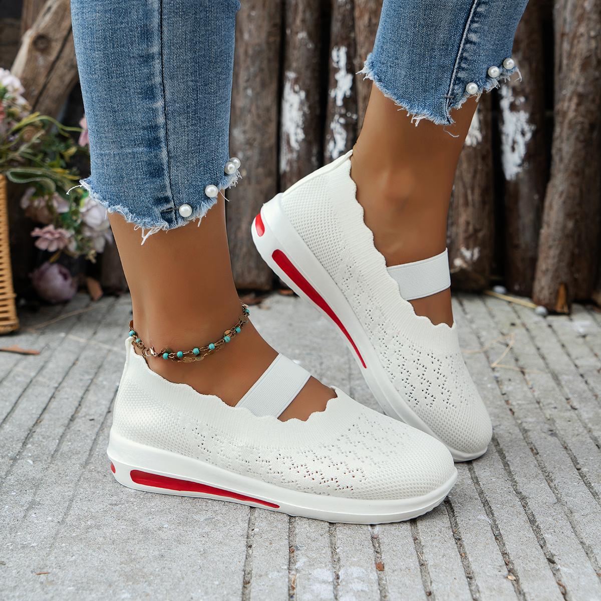 

Женские кроссовки 2024 года, летние новые удобные повседневные женские туфли с мягкой подошвой, дышащие, открытые, плоские кроссовки для женщин, Zapatos De Mujer 43 белый
