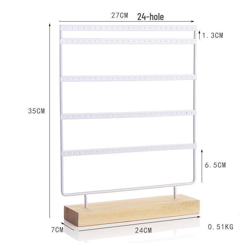 Solid Wood Iron Art Earring Holder Jewelry Display Stand for Home Storage and Hanging Ear Studs.