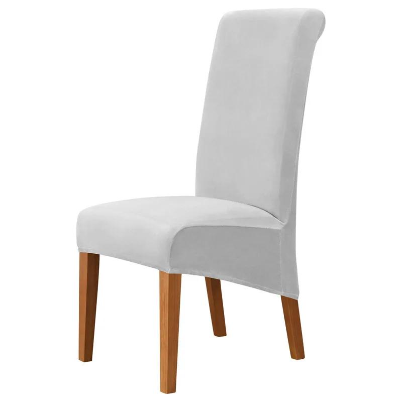 XL Large Size Sleighback Chair Cover Dining Room Luxury Velvet Sofa Chair Case Kitchen Desk Seat Covers Adjustable