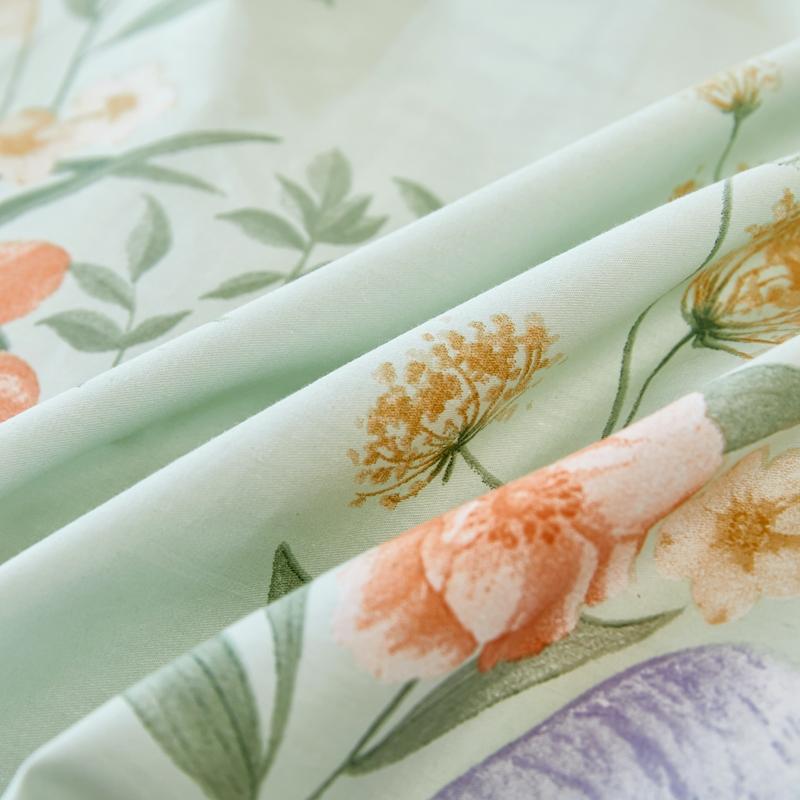 Garden Colorful Floral Pattern Quilt Cover 1Pc 100% Cotton Luxury Duvet Cover Skin-friendly Soft Easy Care Queen Size Bedding