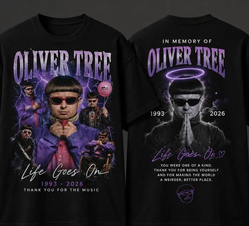 Oliver Tree Retro Shirt 2026 Fan Gedenk-T-Shirt Reiner Baumwolle Sommer Unisex Unisexs Fanbekleidung Y2k Stil