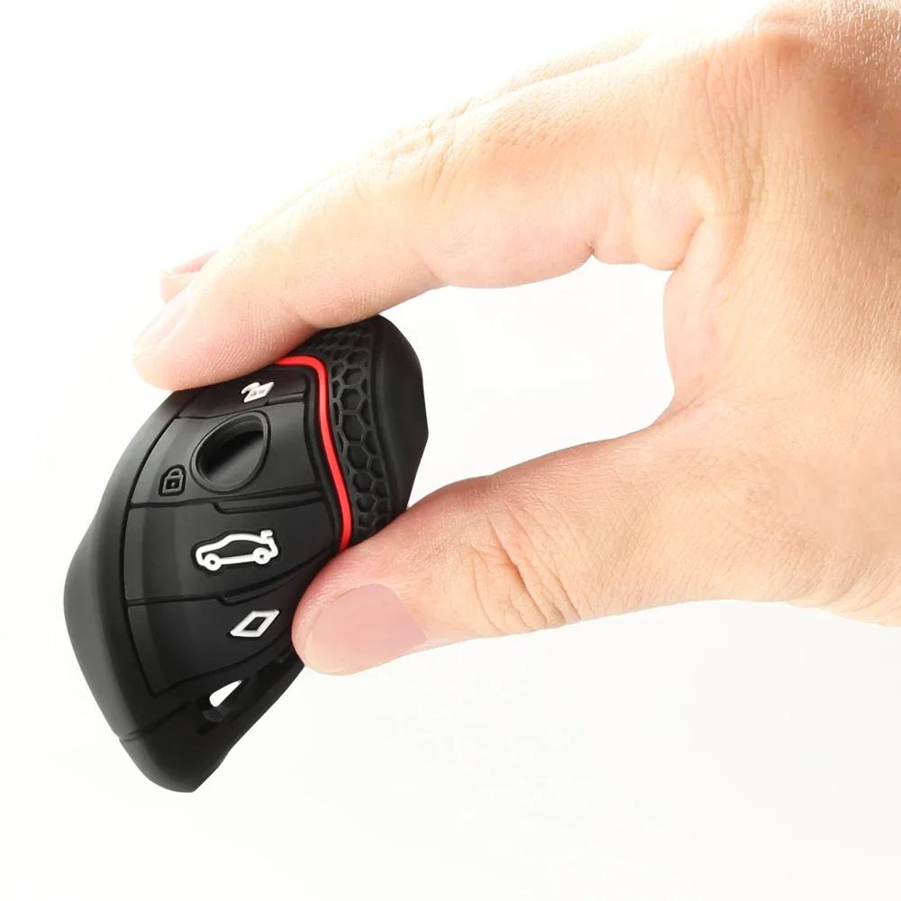 Silicone Car Remote Key Case Cover Shell for BMW X1 X3 X5 X6 X7 1 3 5 6 7 Series G20 G30 G11 F15 F16 G01 G02 F48 Car Accessories