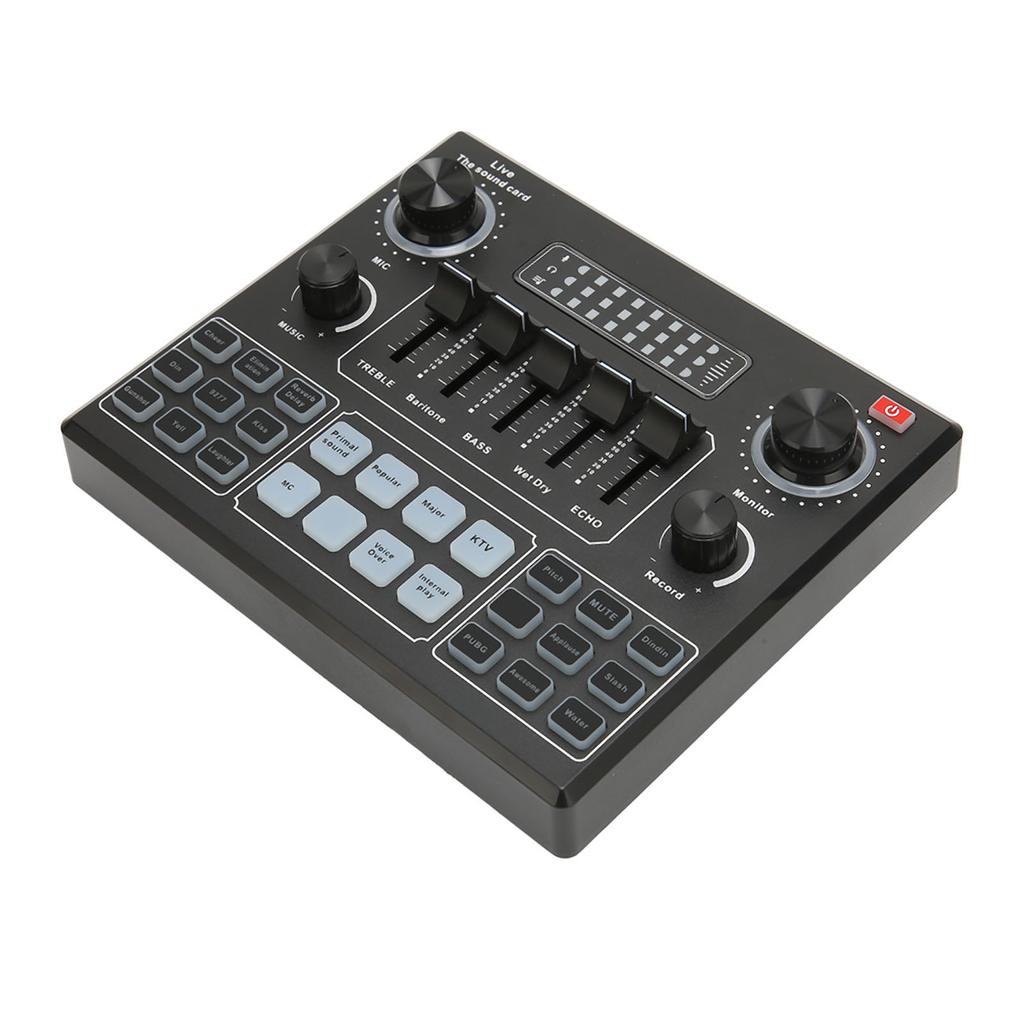 Live Sound Card Multiple Sound Effects Voice Changing External Mini Sound Mixer Board for Live