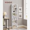 VASAGLE Libreria a 6 Ripiani Stile Scandinavo Scaffale portaoggetti per Soggiorno Ufficio Camera da Letto Studio 40 x 24 x 178,5 cm Bianco