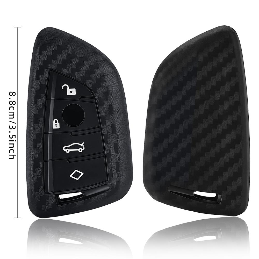New Key Case Cover Carbon Fibler Silicone For BMW X1 X3 X4 X5 X6 F15 F16 F48 G30 G38 525 540 740 1 2 5 7 Series 218i Case