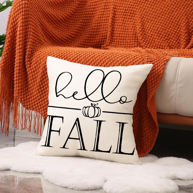 Autumn Harvest Pumpkin Pillow Cover Farmhouse Atmosphere Decoration Thanksgiving Cushion Maple Leaf Print Home Sofa Cushion