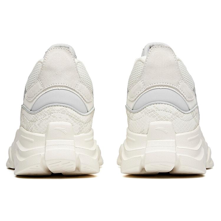 Anta Life Collection Synthetic Leather Slip Resistant Abrasion Resistant Low Top Chunky Sneakers Men's White Gray 912048821-4