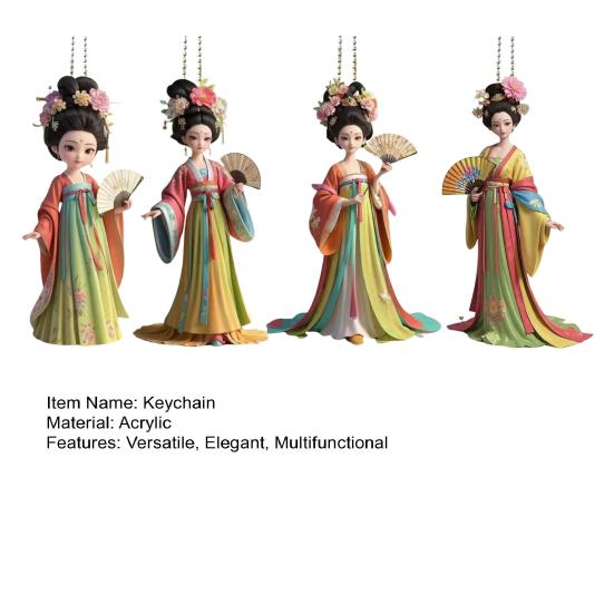 Starożytna Dama Brelok Uroczy Akrylowy Charms Chińska Lalka Moda Dodatek do Lusterka Samochodowego i Torby Ozdoba na Biurko Prezent