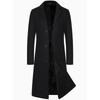 Hot Selling Men's Fashion Casual Trendy Trench Coat Daily Classic Solid Color Woolen  Coat Jacket