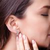 Sparkling Jewelry D Color Black 3.0mm 0.1ct Moissanite Diamond 925 Sterling Silver Huggie Hoops Stud Earrings for Men