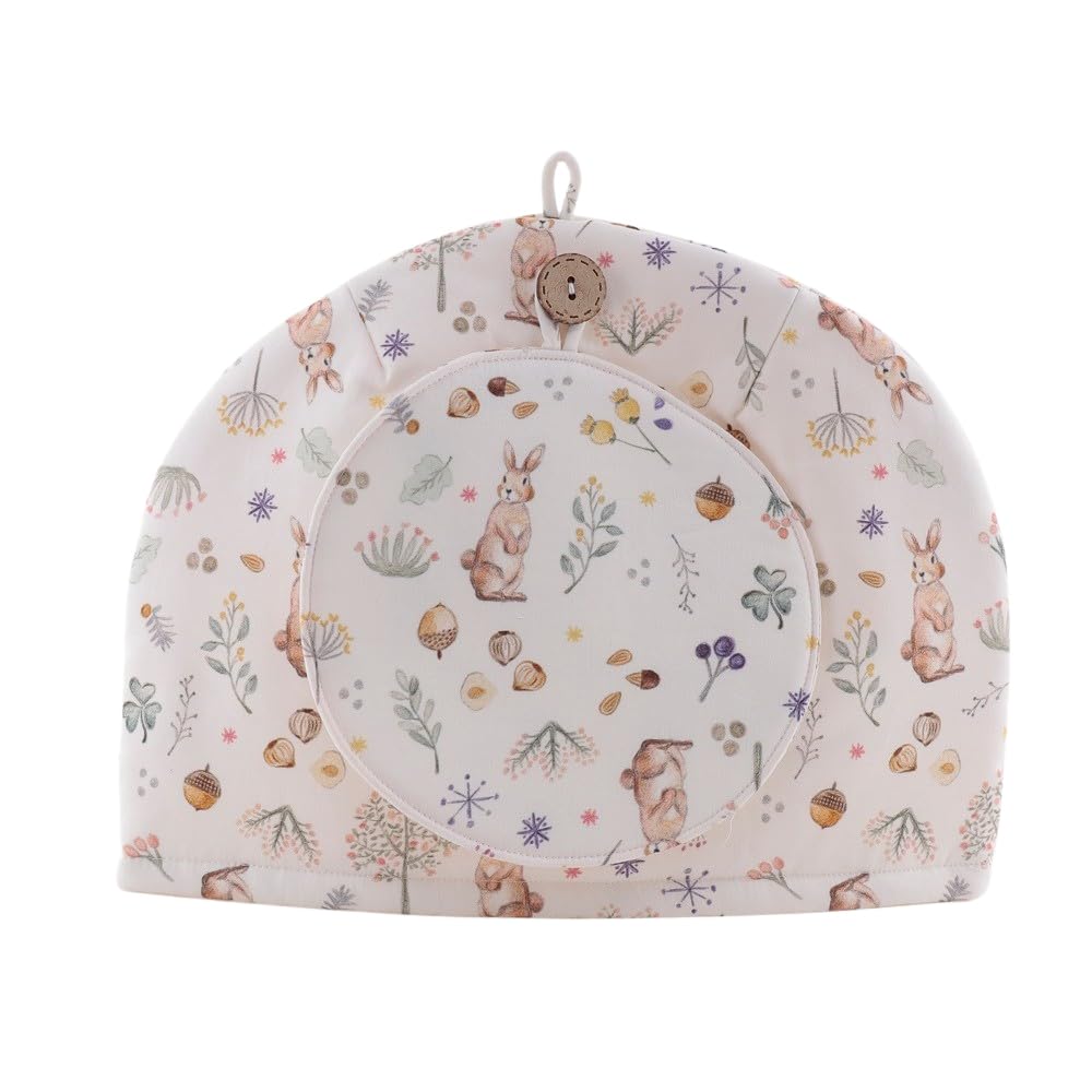 

Стильная грелка для чайника в скандинавском стиле с дизайном молочного кролика. Сделано в Японии из 100% хлопка мастерицами Сачико и Акико Кавашима.