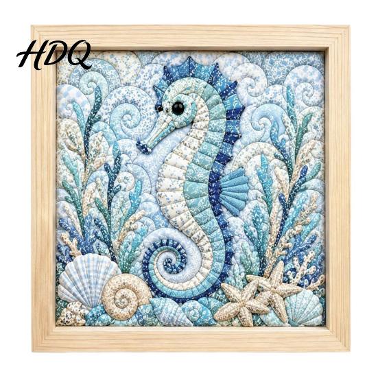 Japanese Fabric Craft No-Sew Art Kit DIY Mosaic Kits for Adults Beginners Quilted Wall Intricate with Frame & Tools Kits Gifts Housewarming