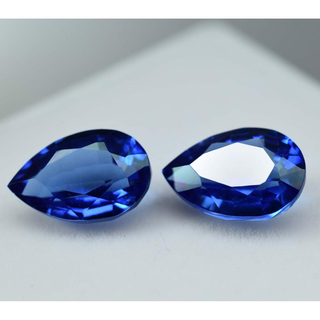 Natural Blue Tanzanite Loose Gemstone 10ct Pear Cut Pair for Jewelry for Jewelry Making and Crafts