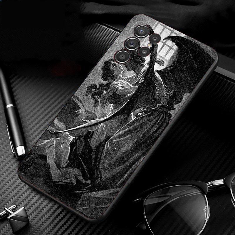 Phone Case For Samsung Galaxy S26 S25 S24 S23 S22 Ultra S23 S22 S25 Plus S24FE S23FE S26Edge Black Angel Death Demon