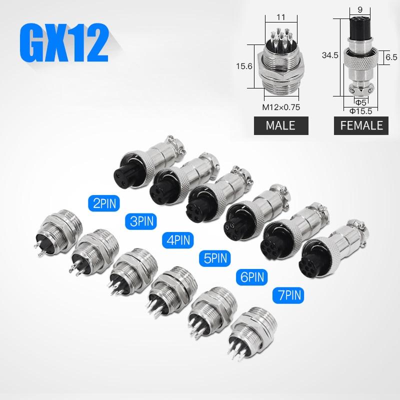 5/10/100Set GX12 GX16 GX20 2 3 4 5 6 7 8 9 10 12 14 15 Pin Docking Aviation Plug Socket Circular Connector