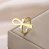 Anillos Cruz Ankh de Egipto Acero Inoxidable Símbolo Egipcio Antiguo Anillo Ajustable para Mujeres Hombres Joyería Clásica de Fe Regalos