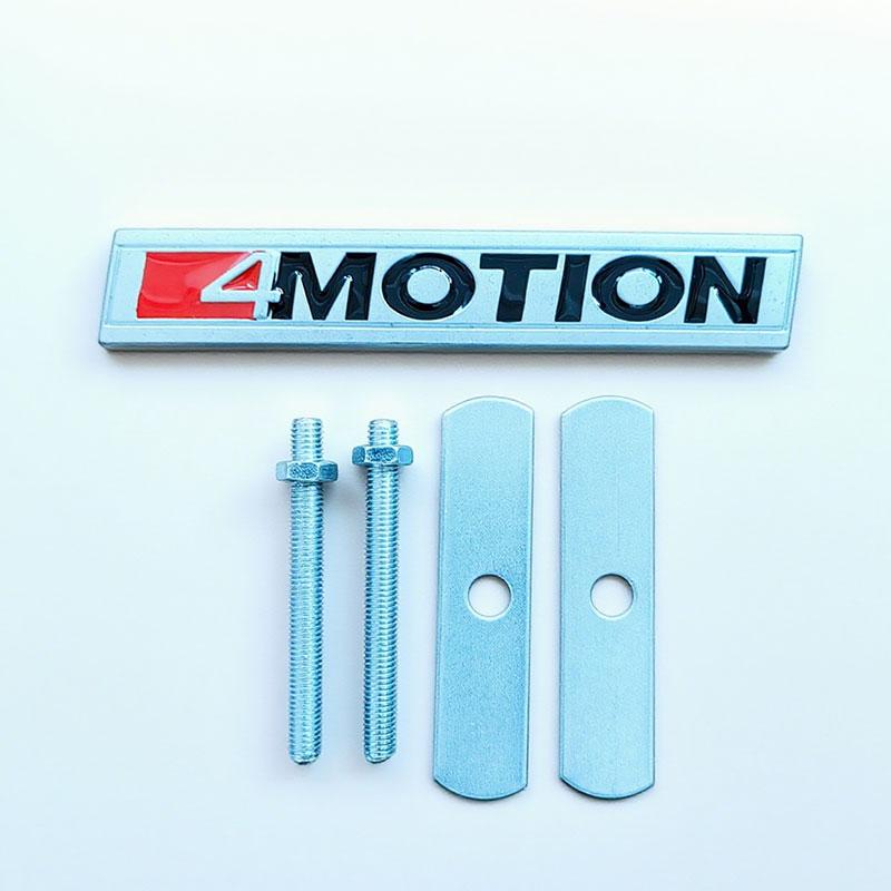 3D Metal Black Red Letters 4 MOTION Logo 4motion Car Rear Trunk Sticker Front Grille Badge Emblem Label for 4MOTION Accessories