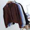 Lapel Loose Puff Sleeve Shirt Women's Button Solid Color Cardigan Casual Fashion Top