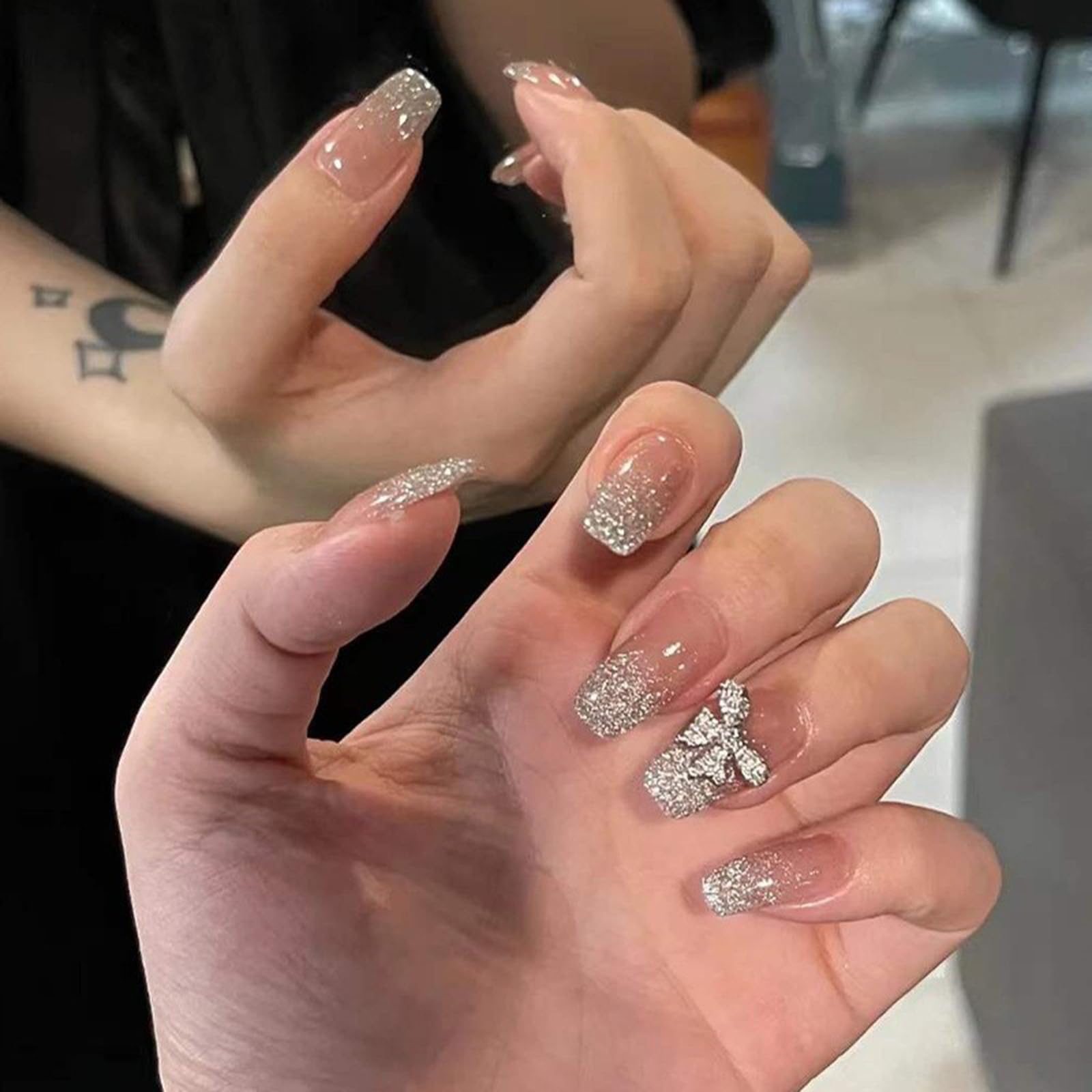 

Nail 24 накладных японских простых французских стильных липких накладных ногтей невесты, используемых для взрослых, входа, выпускного, повседневной жизни, советы, части, ногти,