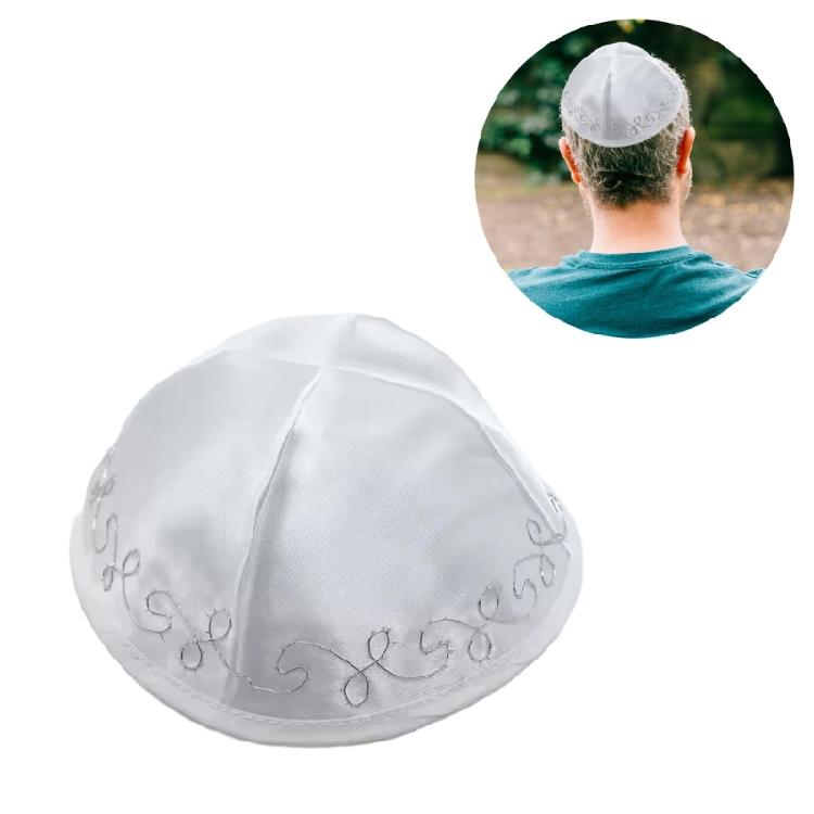 Embroidery Kippa Hat for Men Foldable Israel Yarmulke Hat for Synagogue Event