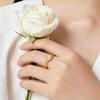 Small Sugar Cube Ring for Women, Adjustable, Elegant, Minimalist, Gold Ring, Valentine's Day Accessory, Gentle Atmosphere