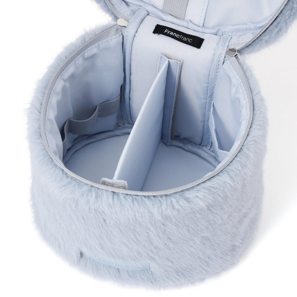 Franc Franc Eco Fur Vanity Pouch Light Blue