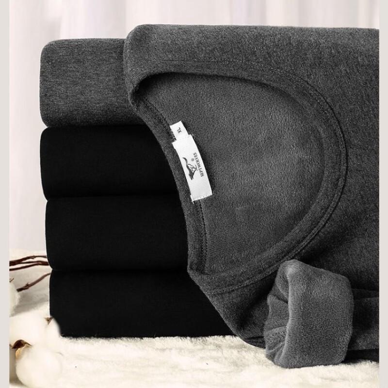 Qipilnag Herren Doppelt Warmes Thermisches Fleece-gefüttertes Basisschicht-Oberteil