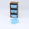 1Pcs Miniature Shelf Storage Box Dollhouse Scene Decoration Figurine Model Pography Prop Blue Storage Bins