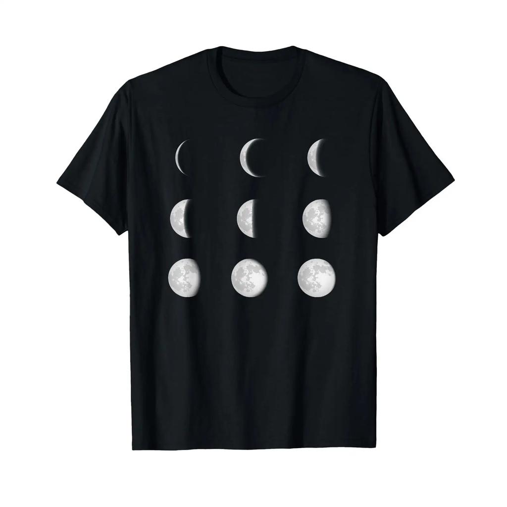 Minimalist Moon Phases Witchcraft Goth Grunge Gothic Lunar T Shirt Vintage Casual Slightly Breathable Streetwear Unisex