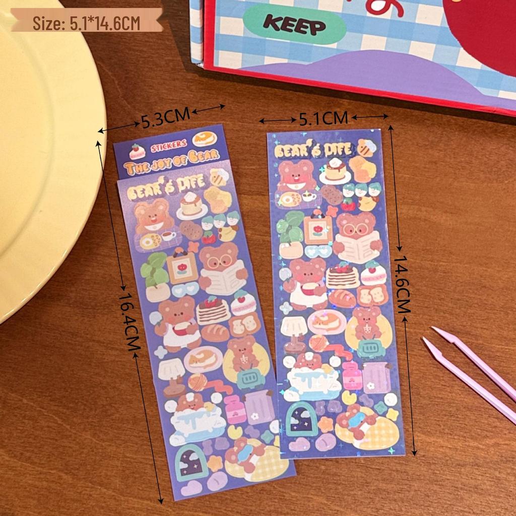 Tengyi Cute Cartoon Bear Stickers for DIY & Decorations