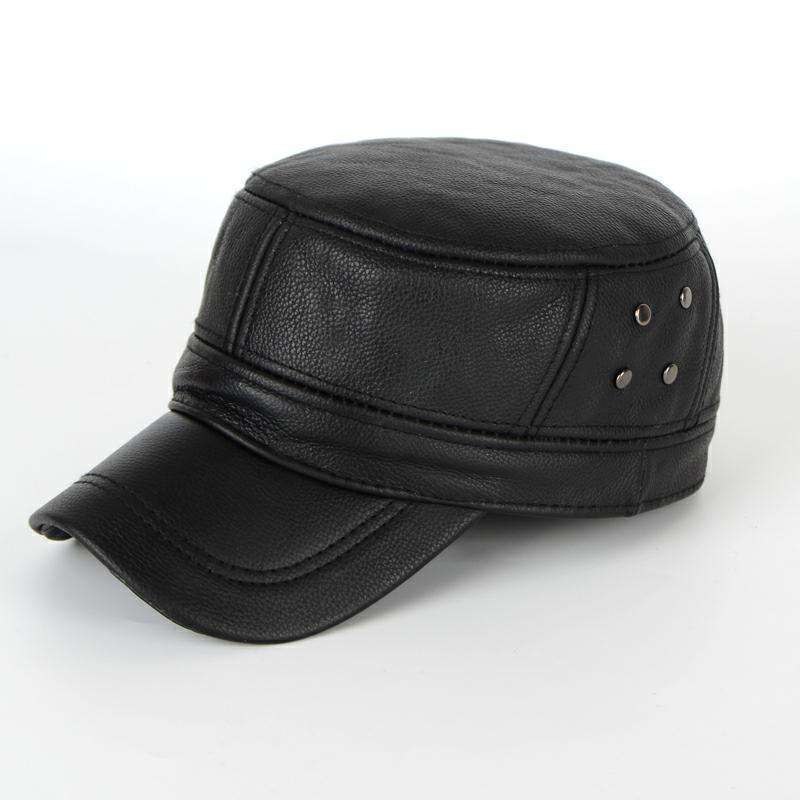 Sheepskin Baseball Cap/Beret for Men - Autumn Winter Casual Fashion Hats for Mature Youth Elderly