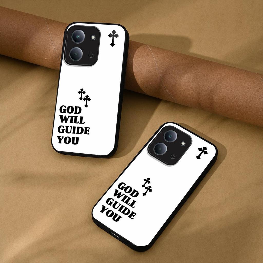 Retro Cross Letter Print Phone Case for Xiaomi Redmi 15C 4G 15 5G POCO C85 Acrylic TPU Hybrid Shockproof Cover