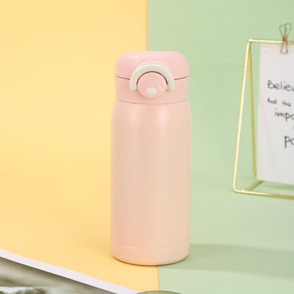 Macaron-Colored Pea Cup 304 Stainless Steel Double-Layer Vacuum Insulated Cup Compact Portable Bounce Cup for Students