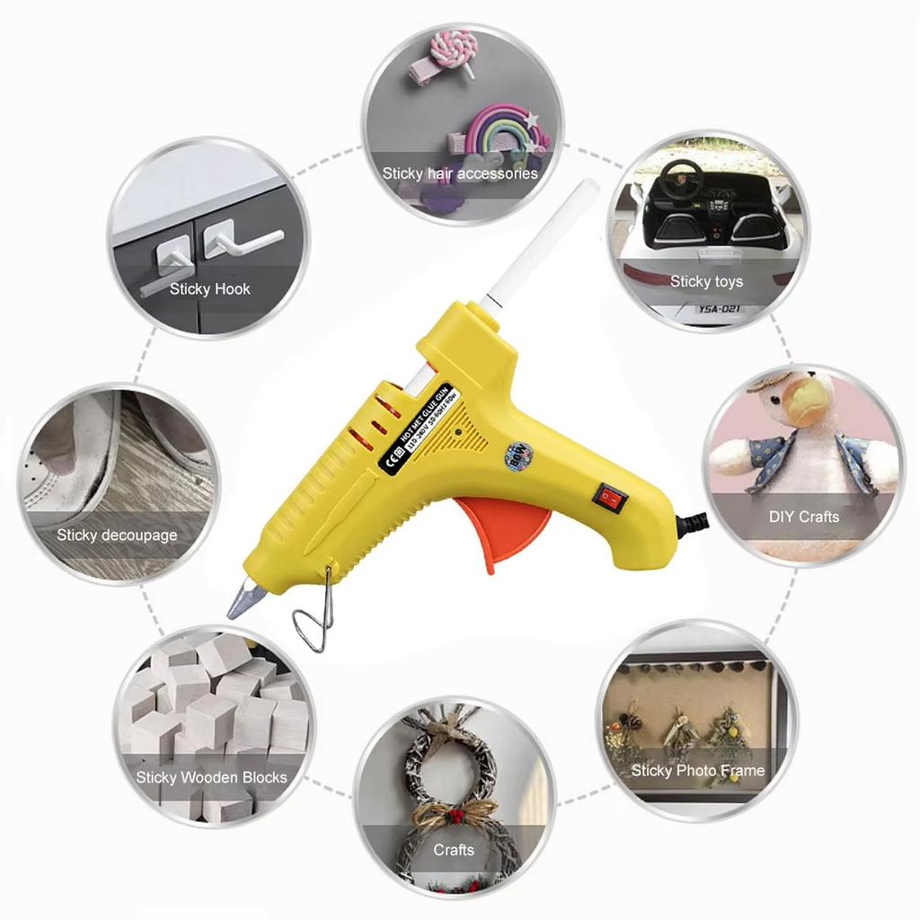 Hot Glue with 7mm & 11mm Glue Sticks for DIY Crafts -scald Design