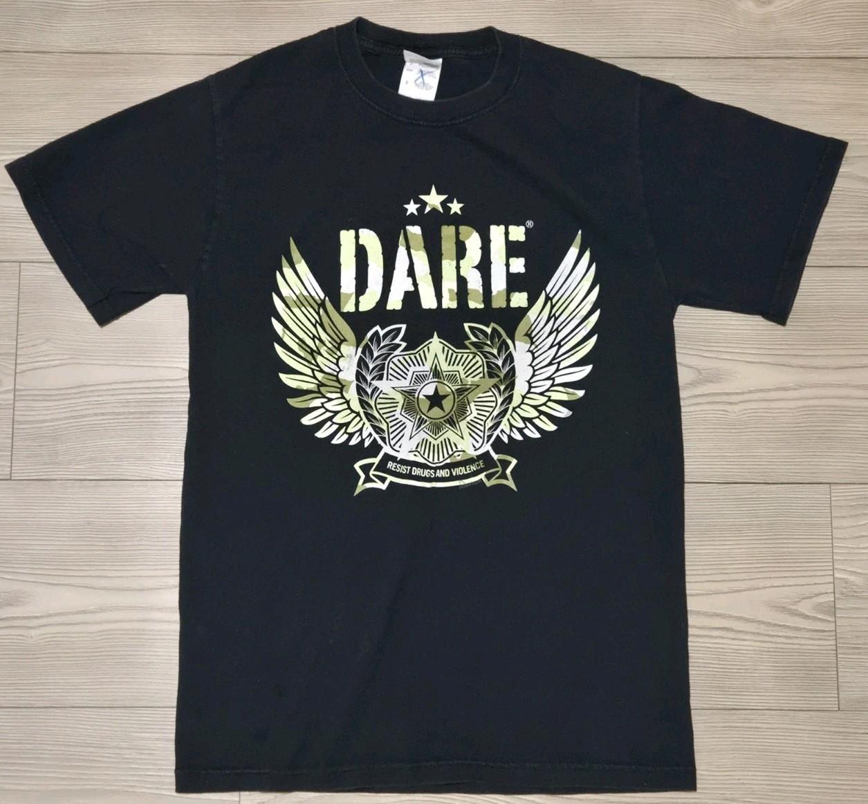 DARE To Resist Drugs And Violence Camouflage Wing Eagle Small T Shirt Punk Rock Unisex T-Shirt XXXL