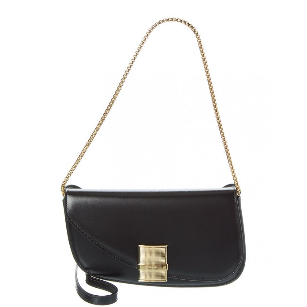 

Salvatore Ferragamo Ferragamo Fiamma Xs Leather Shoulder Bag Black Medium