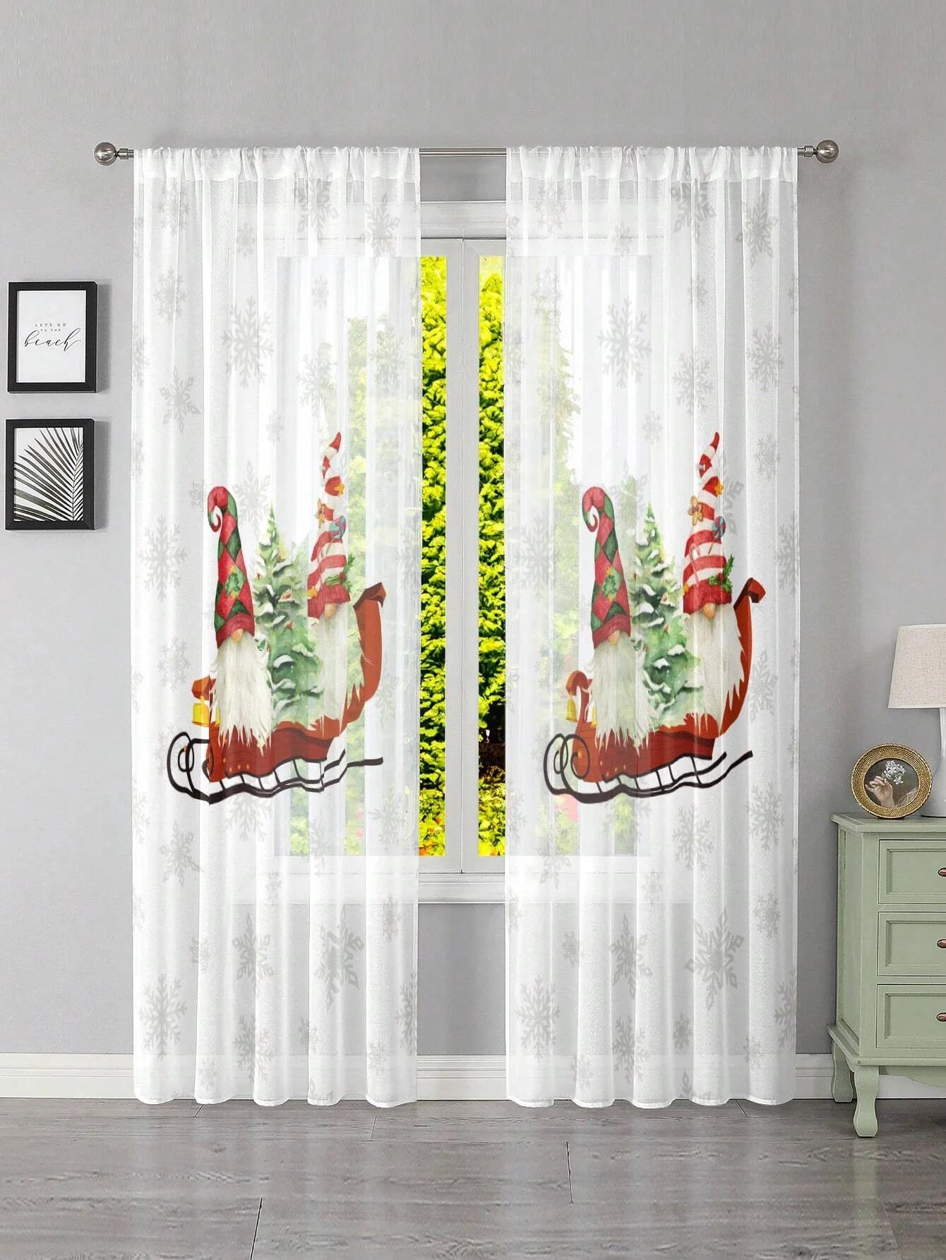 

Красно-черные клетчатые шторы Санта-Клауса для гостиной Шторы для спальни Оформление окна Жалюзи на заказ Готовая драпировка 50Wx60H(CM)x1Piece&Grommet Top