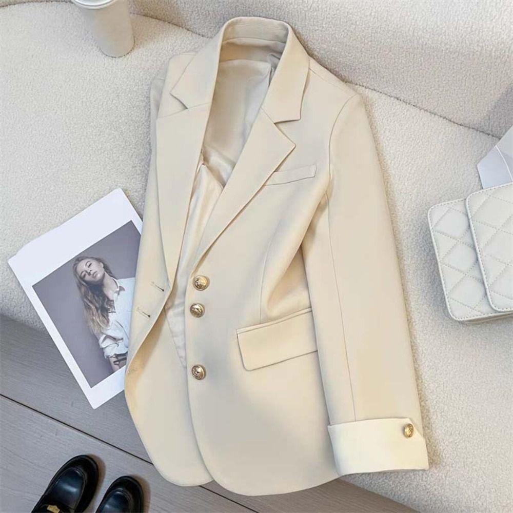 Long Sleeve Vintage Suit Jacket Oversized Casual Loose Blazer Professional Office Blazers Office