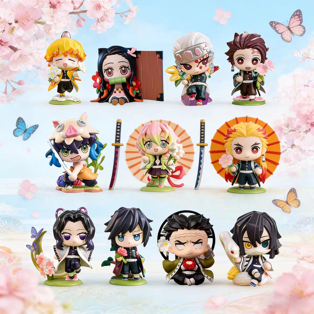 2026 Tanjiro Kamado Nezuko Demon-Slayer Anime Cartoon Figure Blind Box Creative  Statue Ornament Surprise Gift Box