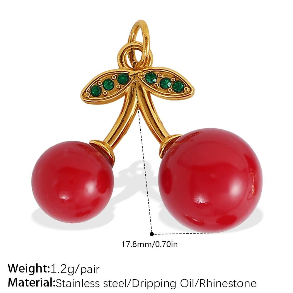 Cartoon Oil Dripping Fruit Diy Pineapple Pendant Stainless Steel Gold-Plated Dopamine Accessories