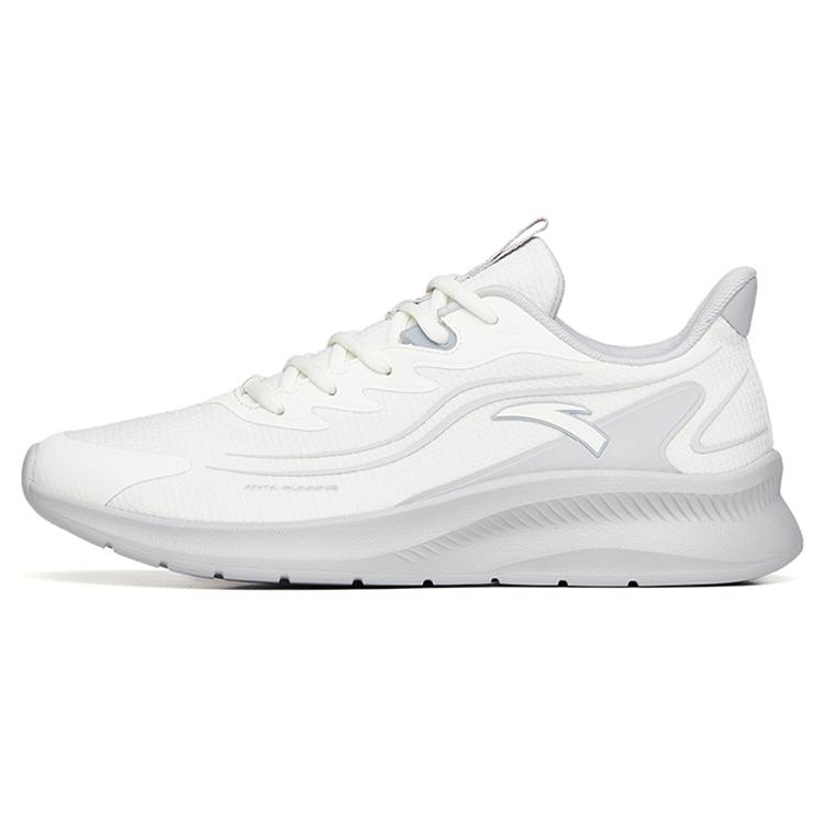 New Anta Running Collection Cushioned Slip Resistant Abrasion Resistant Breathable Low Top Running Shoes Men's White Gray 912235581-2