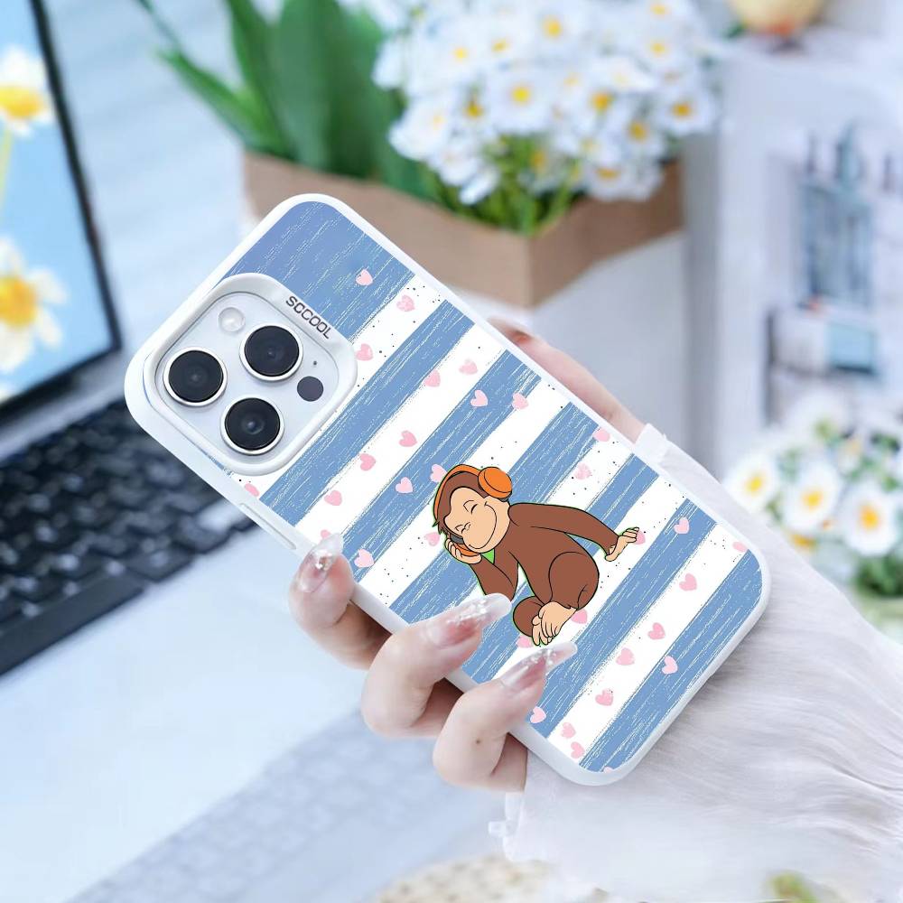 Monkey Brushing Teeth Phone Case For IPhone 16 17 15 14 12 13 Pro Max white Color Shockproof Cover