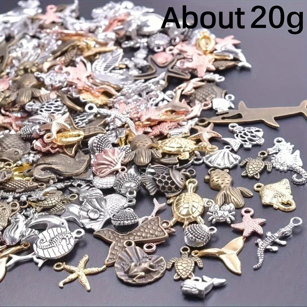 Metal Scallop Ocean Life Pendants for DIY Golden Fish DIY Jewelry Accessories  Earrings